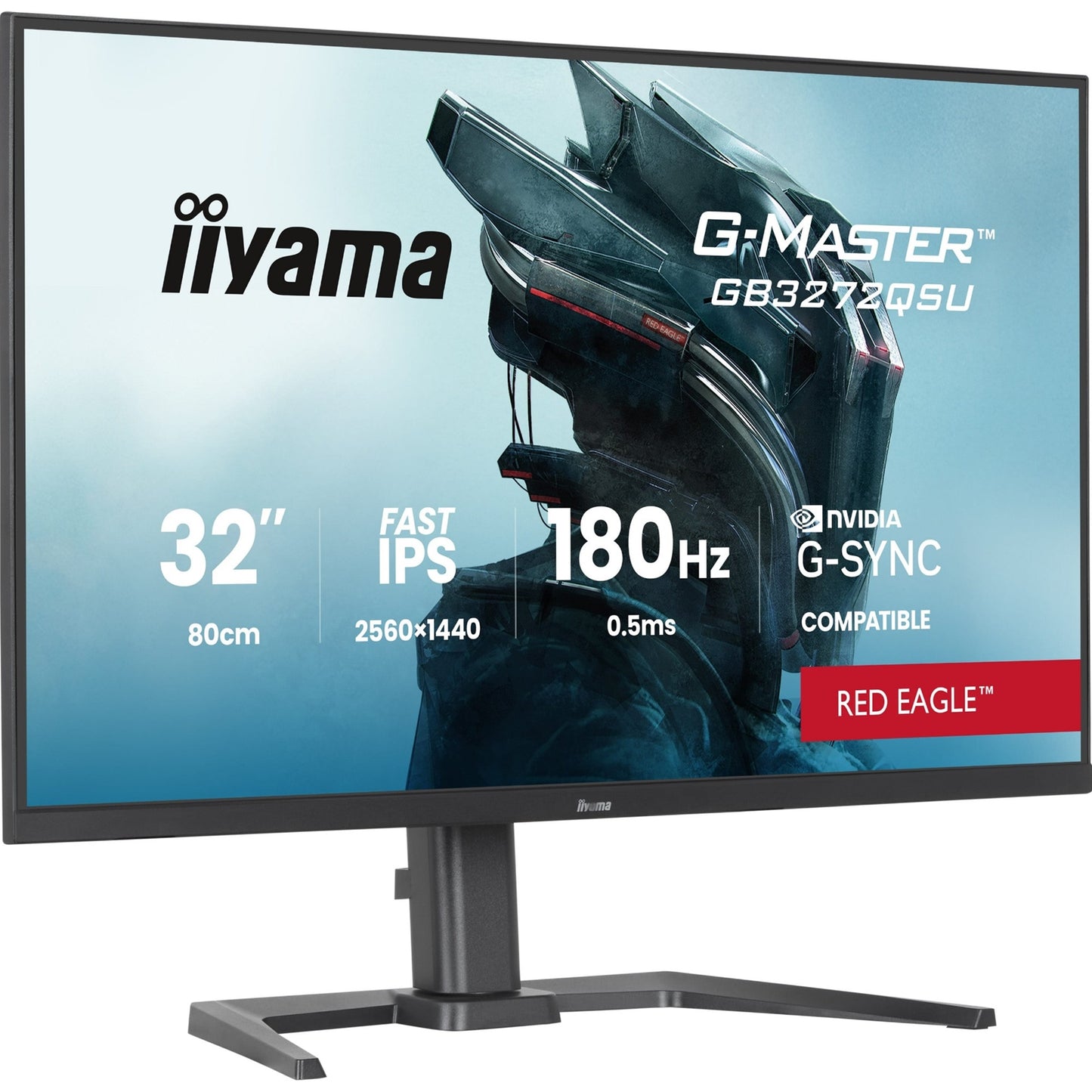 iiyama G-Master Red Eagle 32 Inch Gaming Monitor, 180Hz 0.5ms Black GB3272QSU-B1