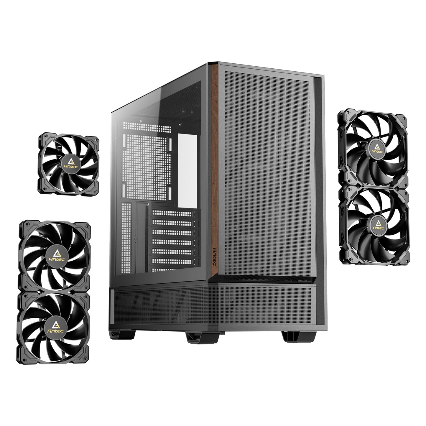 Antec P30 Air Mid-Tower ATX Gaming Case, 360 mm Radiator, Pre-Installed 5x Fans