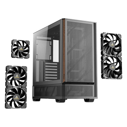 Antec P30 Air Mid-Tower ATX Gaming Case, 360 mm Radiator, Pre-Installed 5x Fans