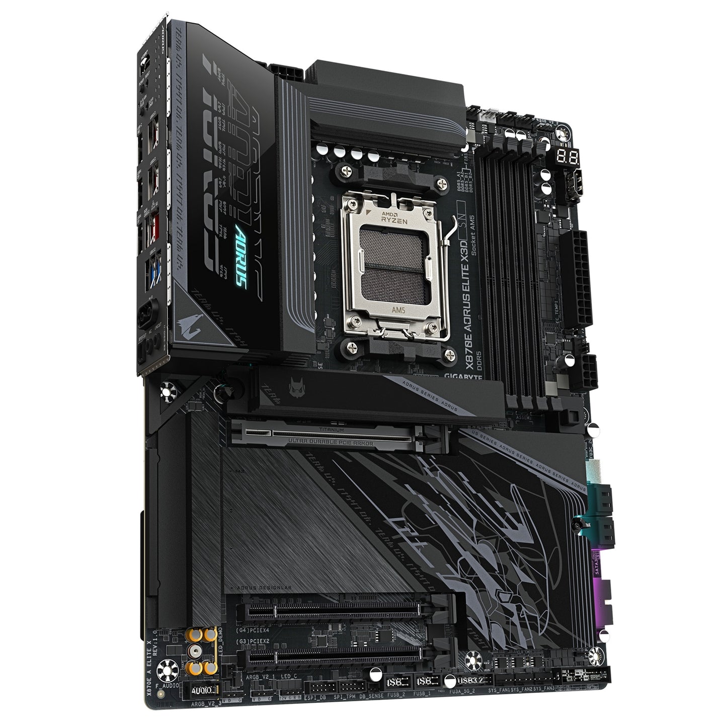 Gigabyte X870E AORUS ELITE X3D AMD AM5 Socket Motherboard, ATX, 4xDDR5, 4xM.2