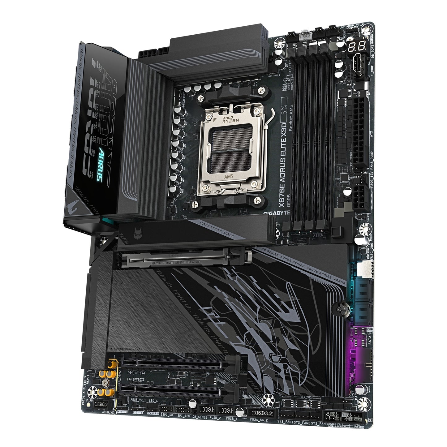 Gigabyte X870E AORUS ELITE X3D AMD AM5 Socket Motherboard, ATX, 4xDDR5, 4xM.2