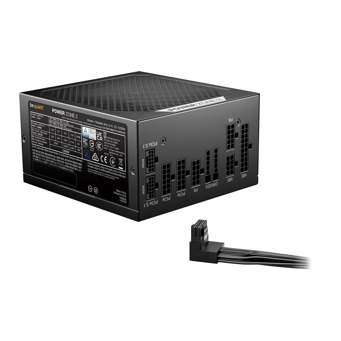 be quiet! Power Zone 2 PSU 1200W Semi-passive zero-RPM cooling, PCIe ATX Support