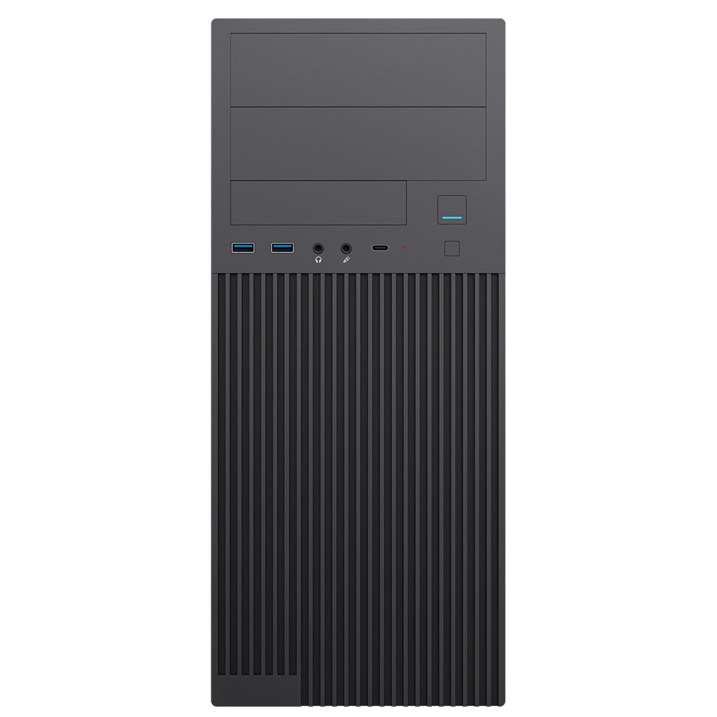 CiT Academy Mid-Tower Office PC Case With USB Type C, 80mm Rear Fan and 500W PSU