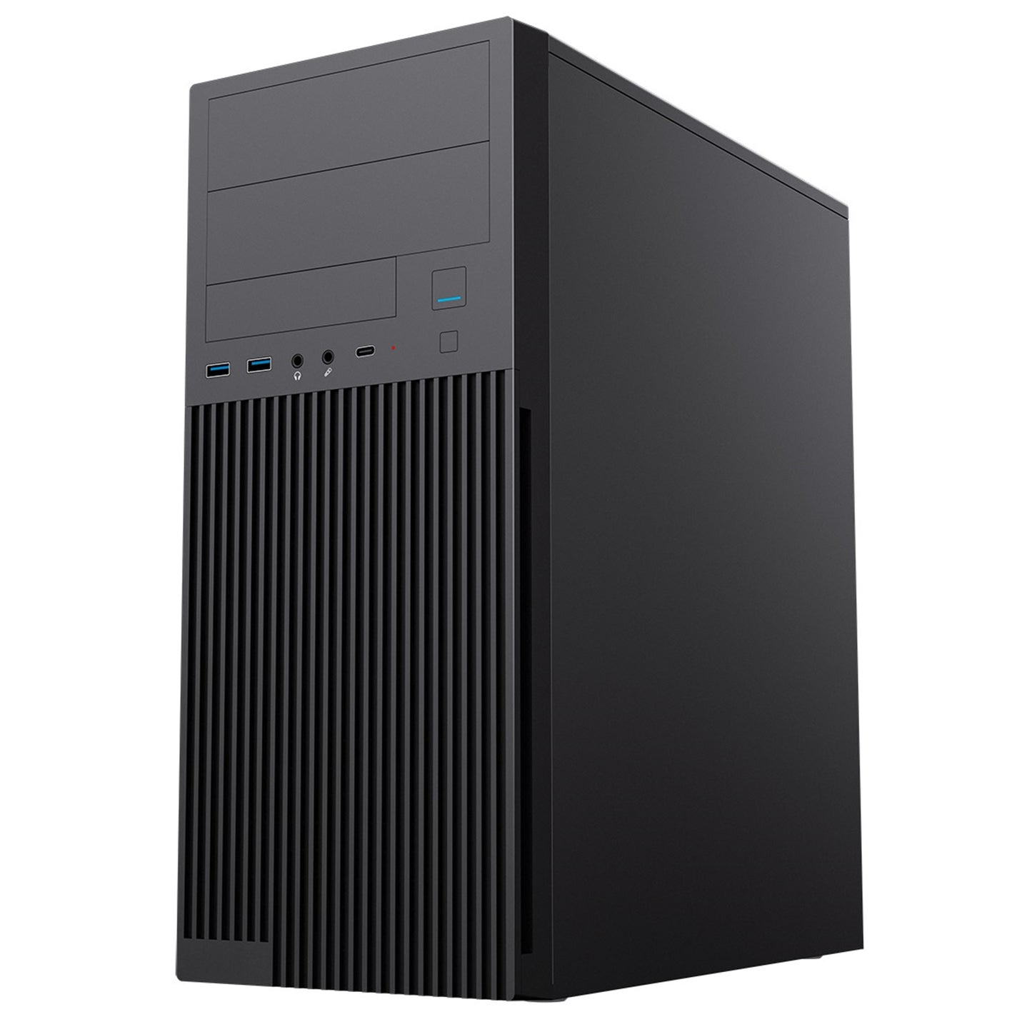 CiT Academy Mid-Tower Office PC Case With USB Type C, 80mm Rear Fan and 500W PSU