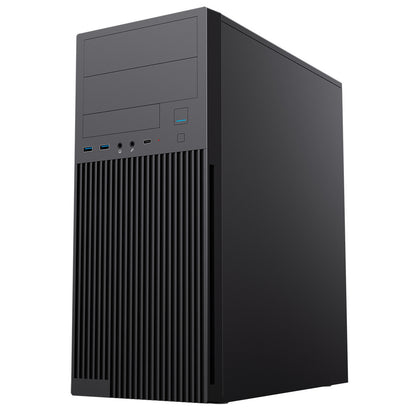 CiT Academy Mid-Tower Office PC Case With USB Type C, 80mm Rear Fan and 500W PSU