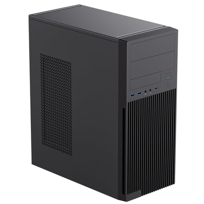 CiT Academy Mid-Tower Office PC Case With USB Type C, 80mm Rear Fan and 500W PSU