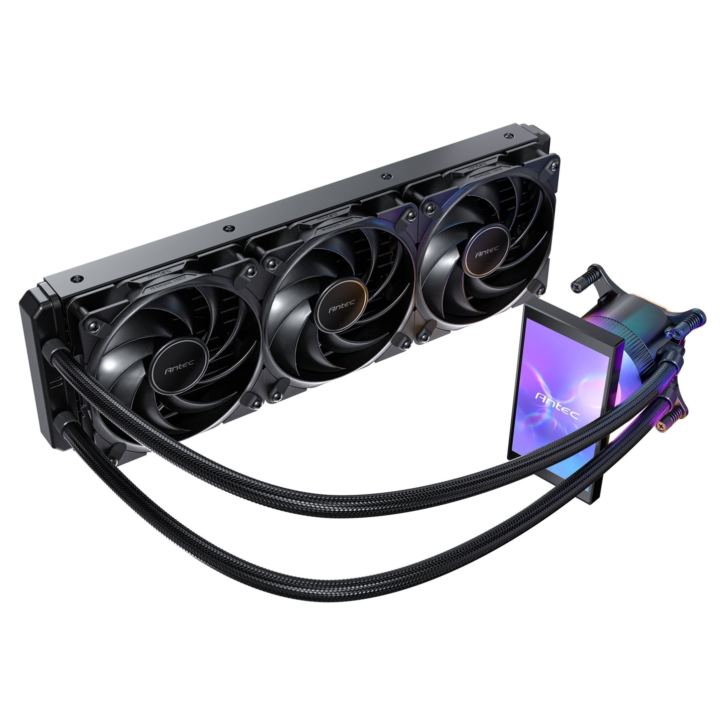 Antec Vortex View 360 Black AIO Liquid CPU Cooler, LCD, Pump, 3xPWM Fans, ARGB