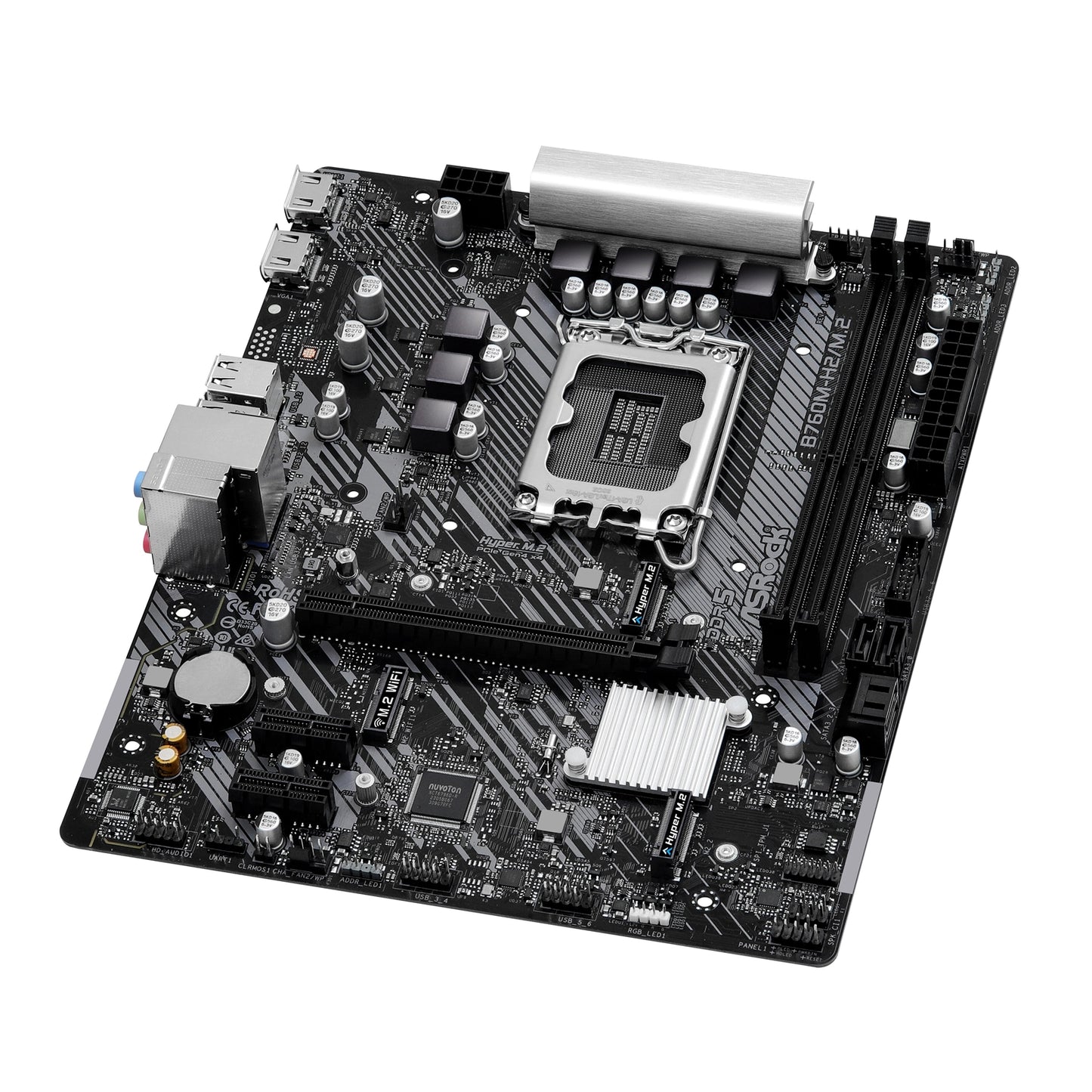 ASRock B760M-H2/M.2 Motherboard, Intel 1700 Socket, Micro-ATX, DDR5, LAN, HDMI