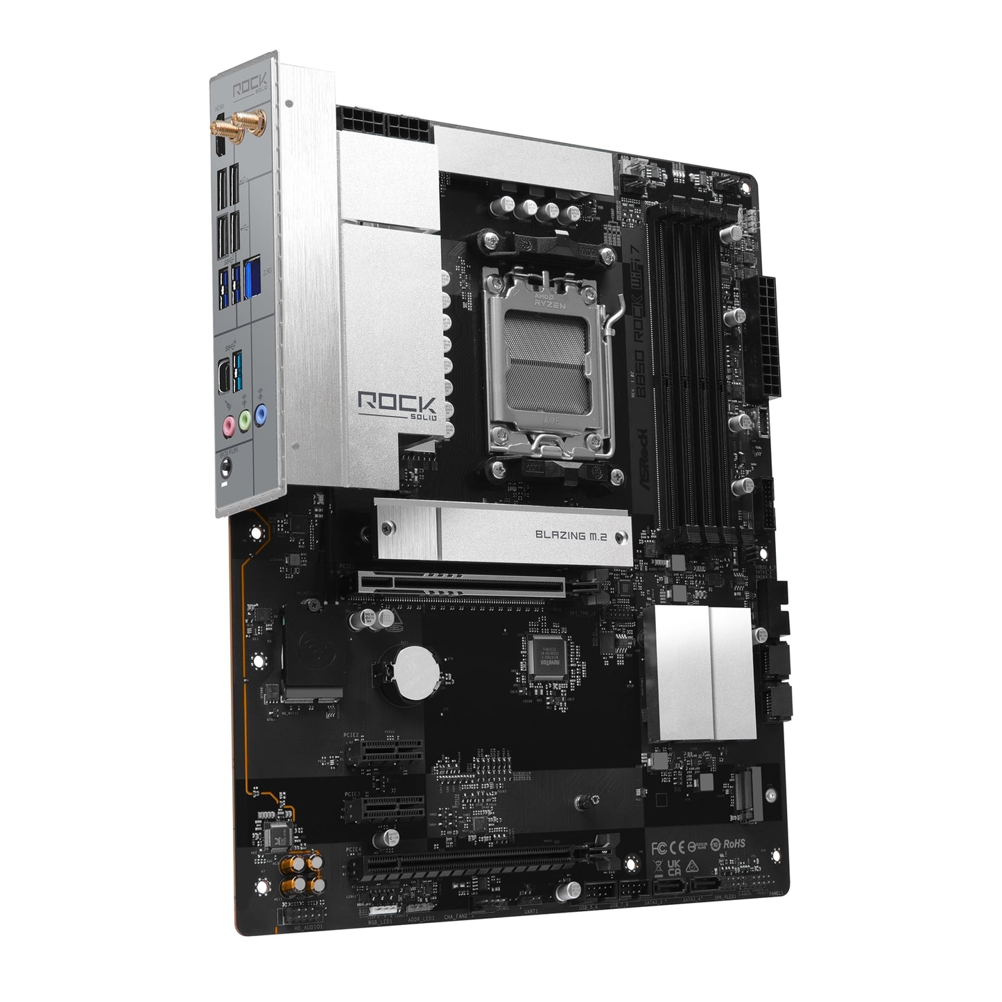 ASRock B850 Rock WiFi 7 AMD AM5 Socket Motherboard ATX 4xDDR5 Slots 2xM.2 Socket