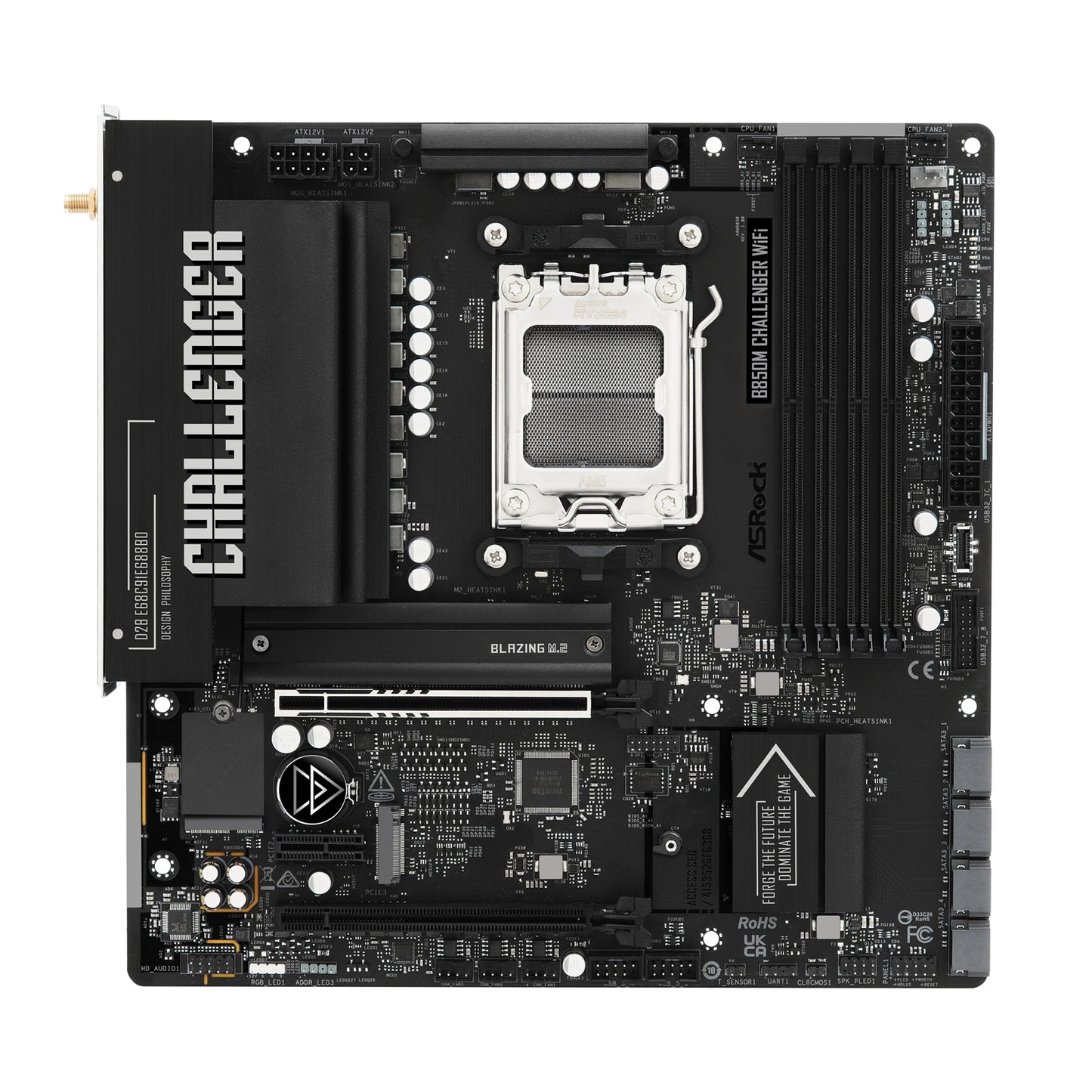 ASRock B850M Challenger WiFi AMD AM5 Socket Motherboard mATX 4xDDR5 Slots 2x M.2