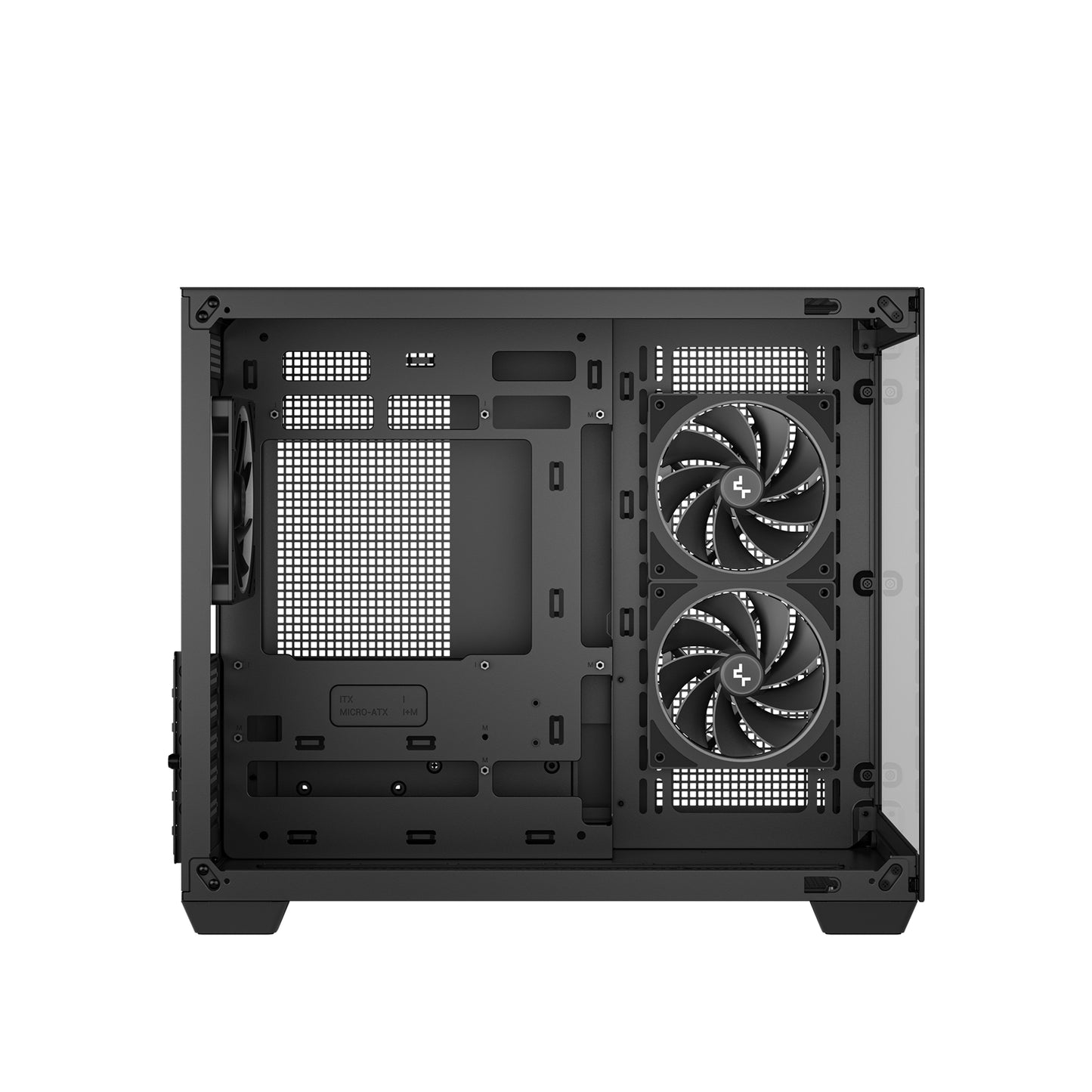 DeepCool CG330 3F Dual-Chamber ITX/mATX Tower PC Case Black, 3x120mm ARGB Fans