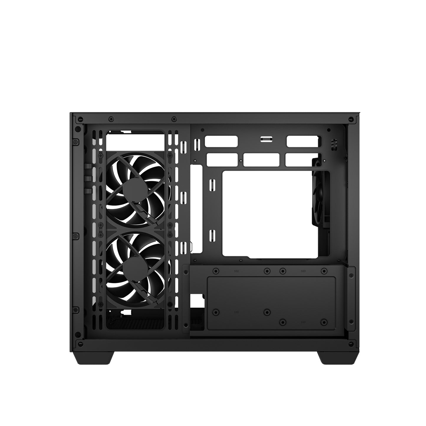 DeepCool CG330 3F Dual-Chamber ITX/mATX Tower PC Case Black, 3x120mm ARGB Fans