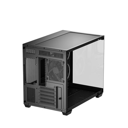 DeepCool CG330 3F Dual-Chamber ITX/mATX Tower PC Case Black, 3x120mm ARGB Fans