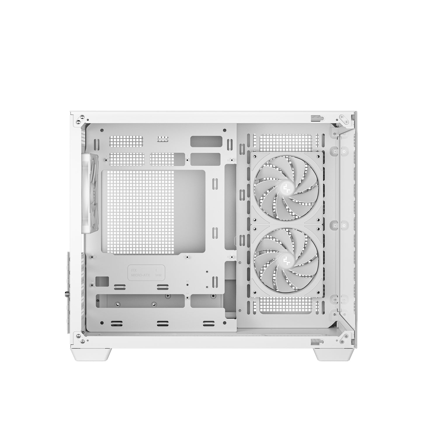 DeepCool CG330 3F Dual-Chamber ITX/mATX Tower PC Case White, 3x120mm ARGB Fans