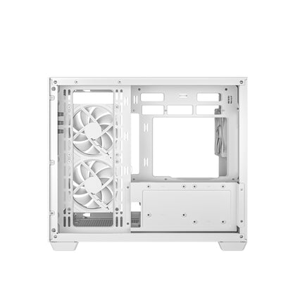DeepCool CG330 3F Dual-Chamber ITX/mATX Tower PC Case White, 3x120mm ARGB Fans