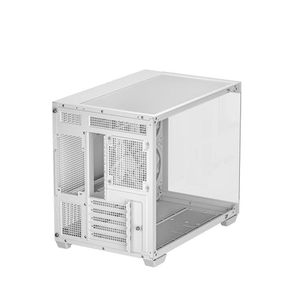 DeepCool CG330 3F Dual-Chamber ITX/mATX Tower PC Case White, 3x120mm ARGB Fans