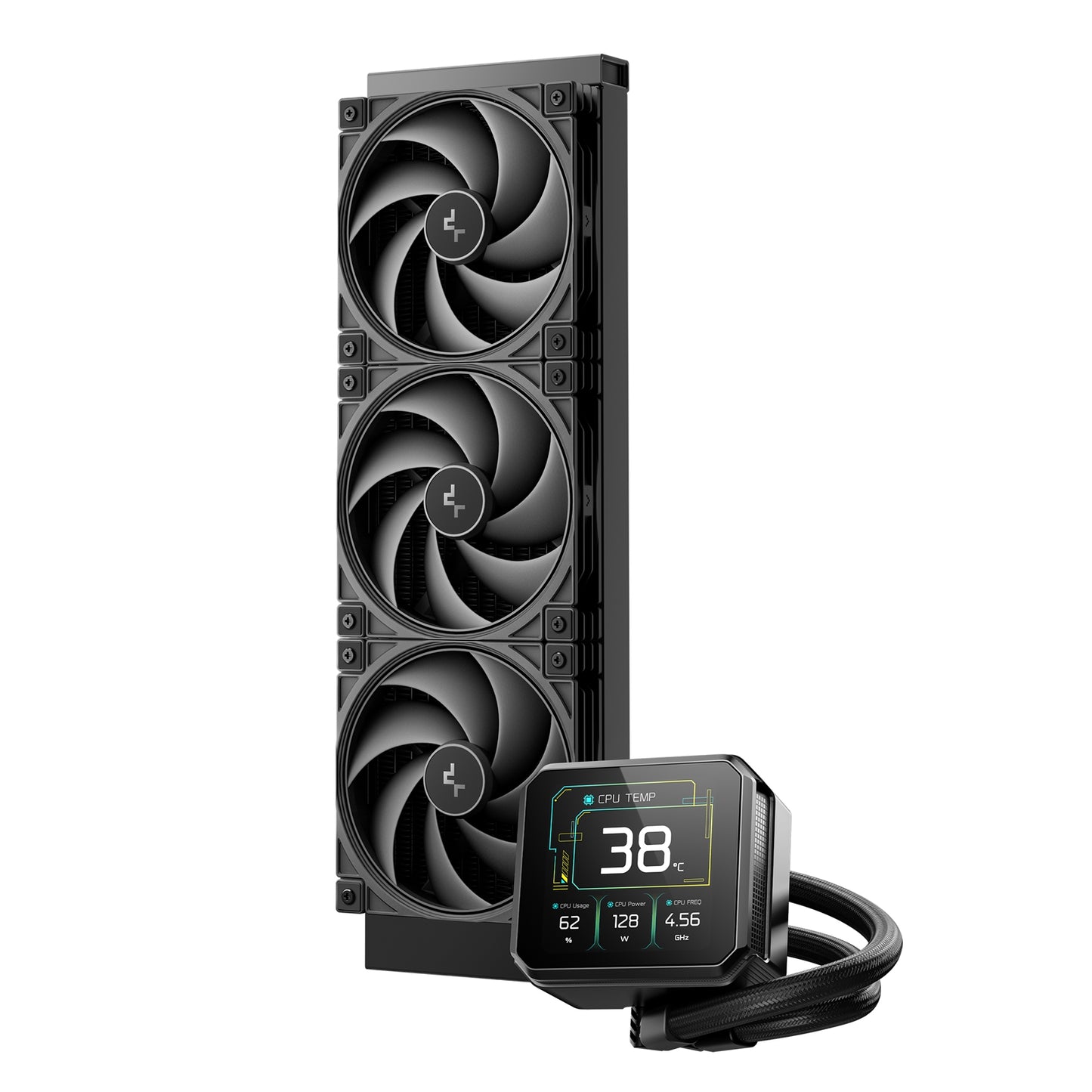 DeepCool SPARTACUS 360 410mm Liquid CPU Cooler, 3xARGB Fans LCD Screen Intel/AMD