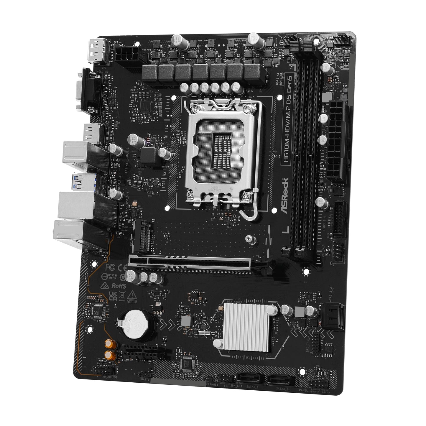 ASRock H610M-HDV/M.2 D5 Gen5 Motherboard, Intel 1700 Socket, Micro-ATX, DDR5