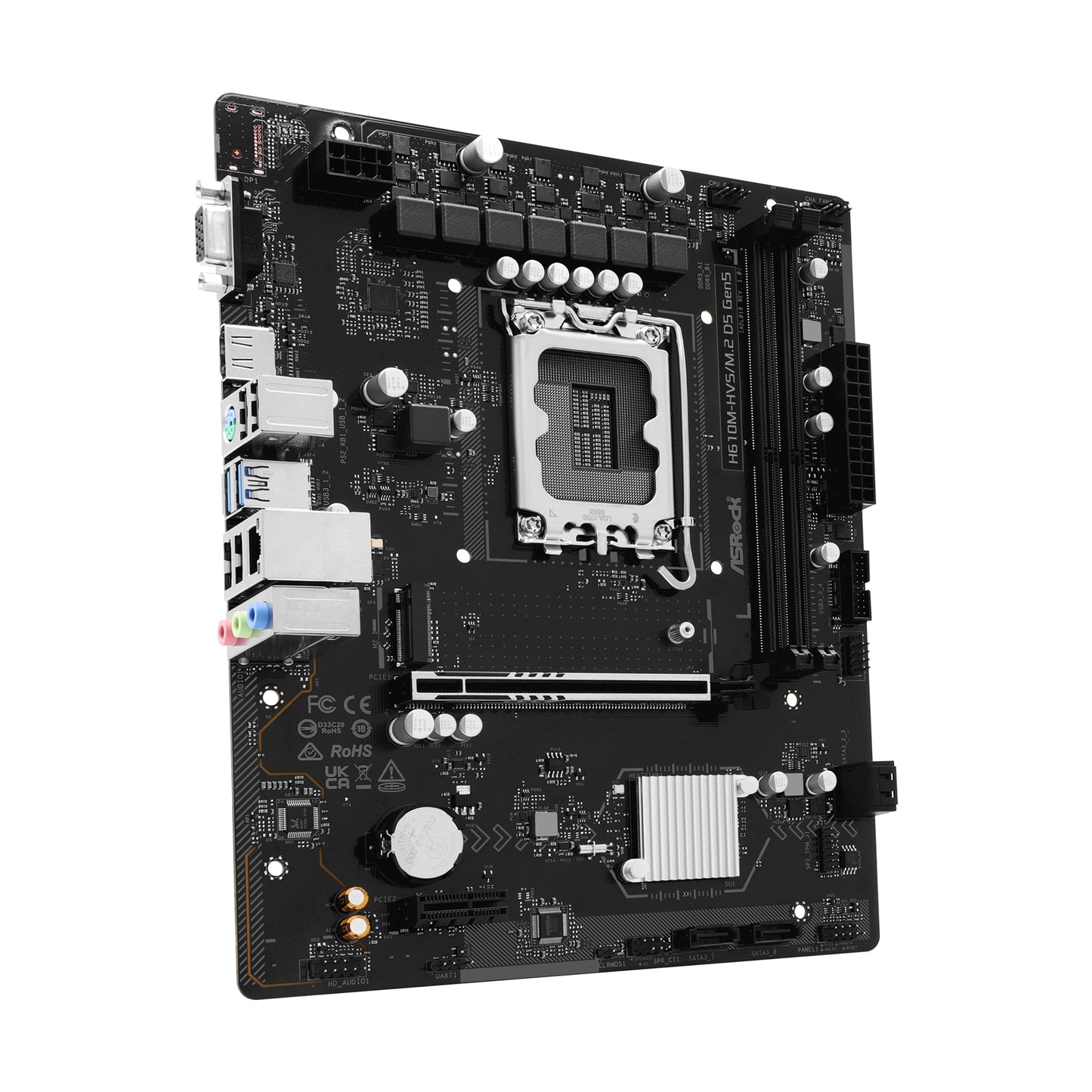 ASRock H610M-HVS/M.2 D5 GEN5 Motherboard, Intel 1700 Socket, Micro-ATX, DDR5