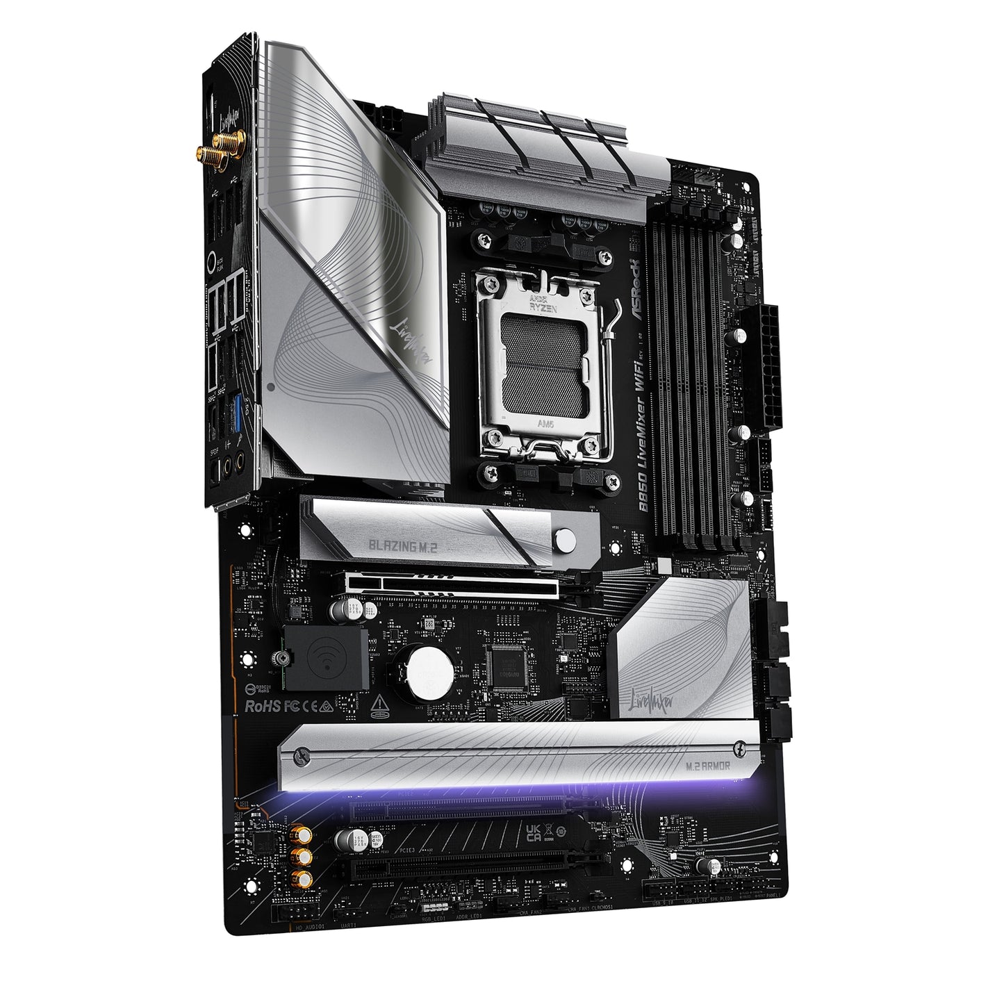 ASRock B850 LiveMixer WiFi Motherboard, AMD Socket AM5, ATX, DDR5, M.2, WiFi 7