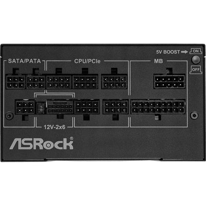 ASRock PG-850G Phantom Gaming Power Supply Unit, High Efficiency ATX 850W PSU