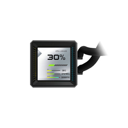 ASRock Steel Legend Dark 360 LCD AIO Liquid CPU Cooler - ARGB Fans, LCD Display