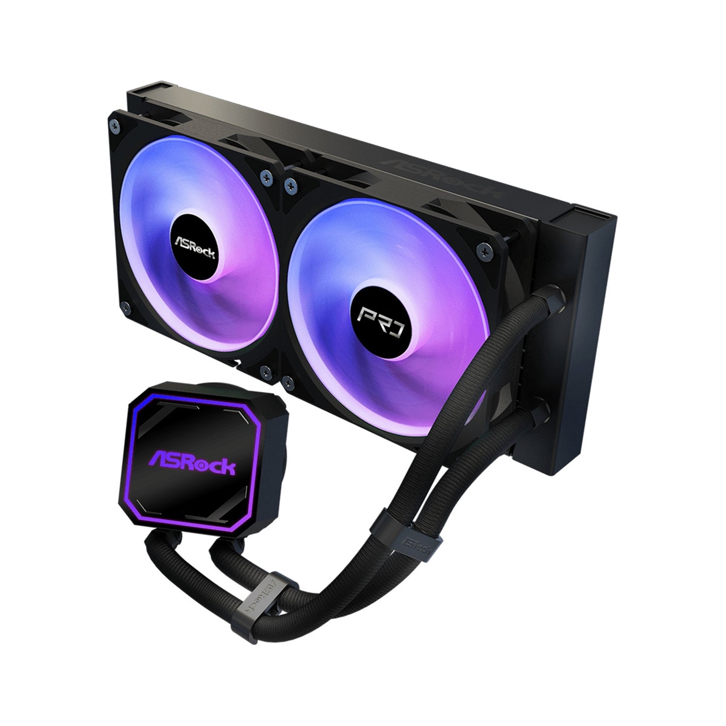 ASRock Pro 240 ARGB AIO Liquid CPU Cooler - 240mm Radiator, 120mm PWM Fans, ARGB