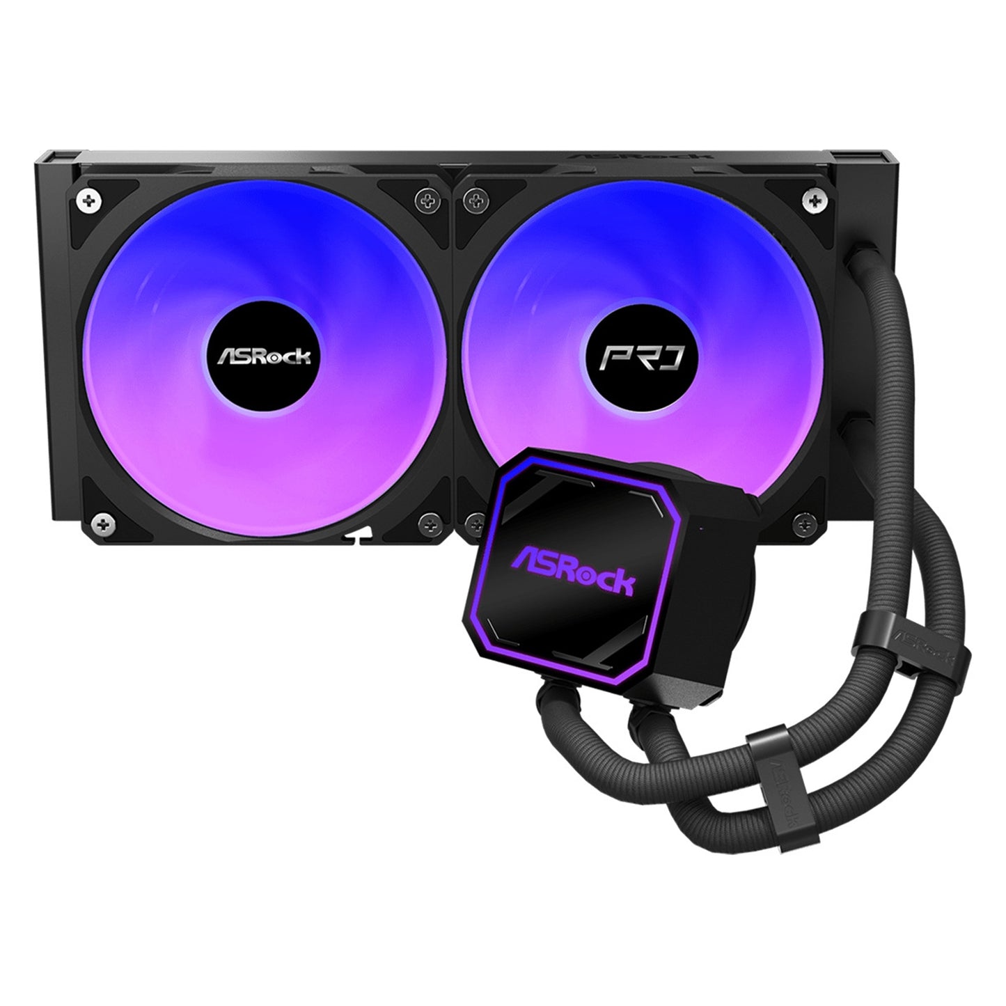 ASRock Pro 240 ARGB AIO Liquid CPU Cooler - 240mm Radiator, 120mm PWM Fans, ARGB