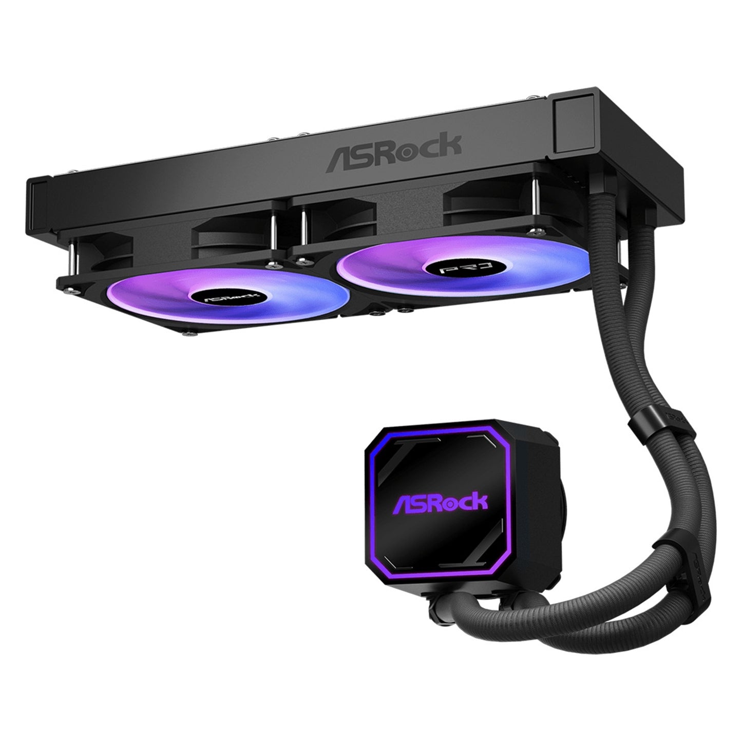 ASRock Pro 240 ARGB AIO Liquid CPU Cooler - 240mm Radiator, 120mm PWM Fans, ARGB