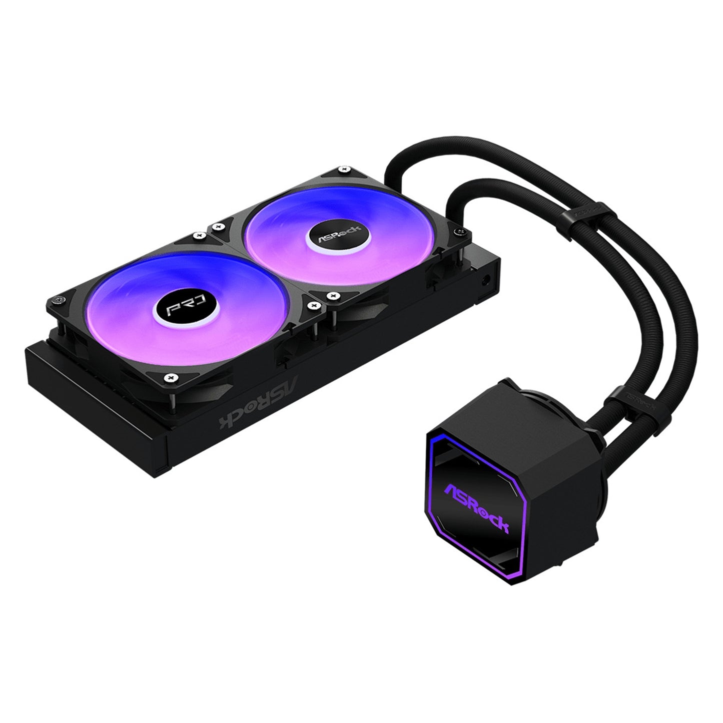 ASRock Pro 240 ARGB AIO Liquid CPU Cooler - 240mm Radiator, 120mm PWM Fans, ARGB