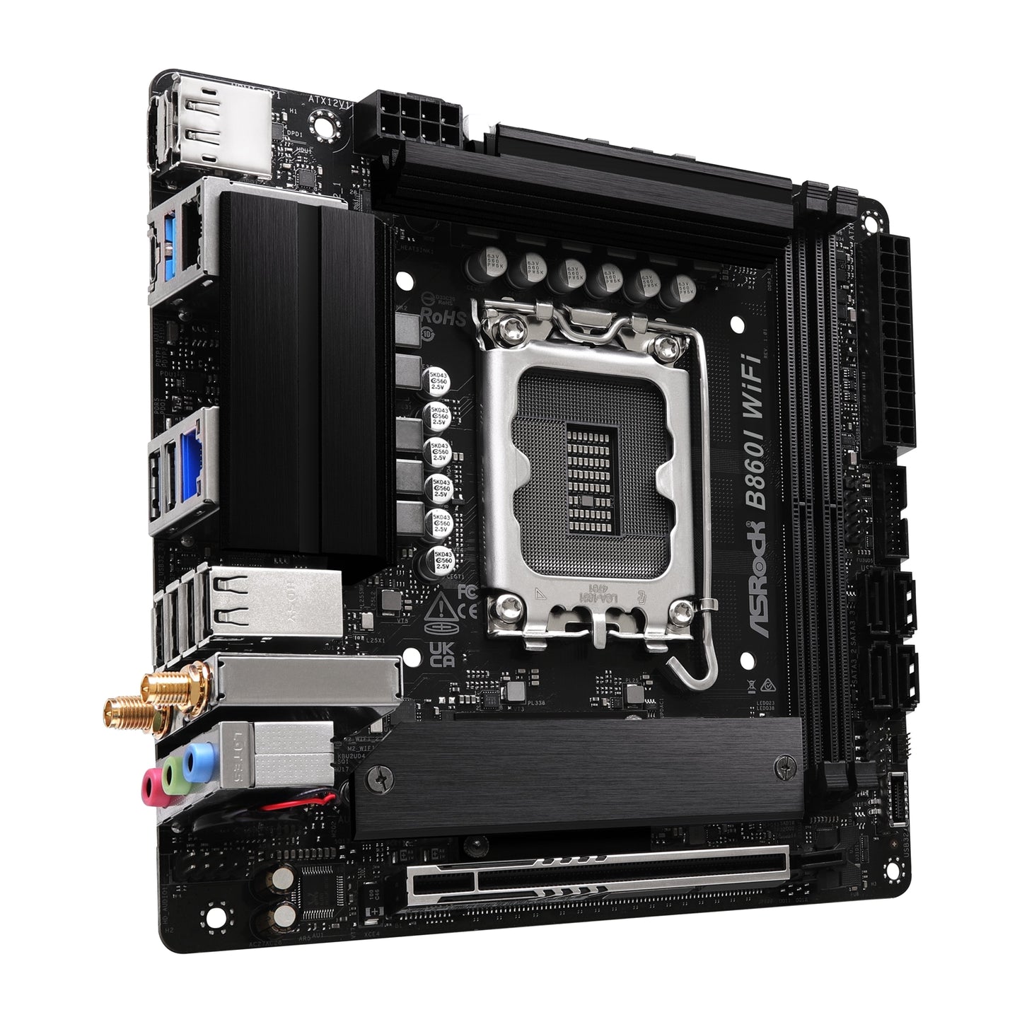 ASRock B860I WiFi Intel 1851 Socket Motherboard mITX 2x DDR5 Slots 2x M.2 Socket