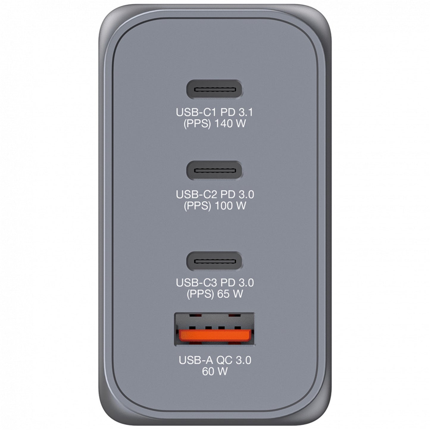 Verbatim GNC-240 GaN Charger 240W, USB-C 140W/ USB-C 100W/ USB-C 65W/ USB-A QC 3