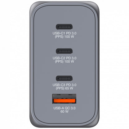 Verbatim GNC-200 GaN Charger 200W, 2x USB-C PD 100W/ USB-C PD 65W/ USB QC 3.0