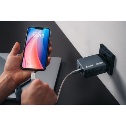Verbatim GNC-200 GaN Charger 200W, 2x USB-C PD 100W/ USB-C PD 65W/ USB QC 3.0