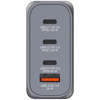 Verbatim GNC-100 GaN Charger 100W, 2x USB-C PD 100W/ USB-C PD 65W/ USB-A QC 3.0