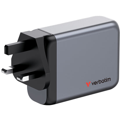 Verbatim GNC-100 GaN Charger 100W, 2x USB-C PD 100W/ USB-C PD 65W/ USB-A QC 3.0