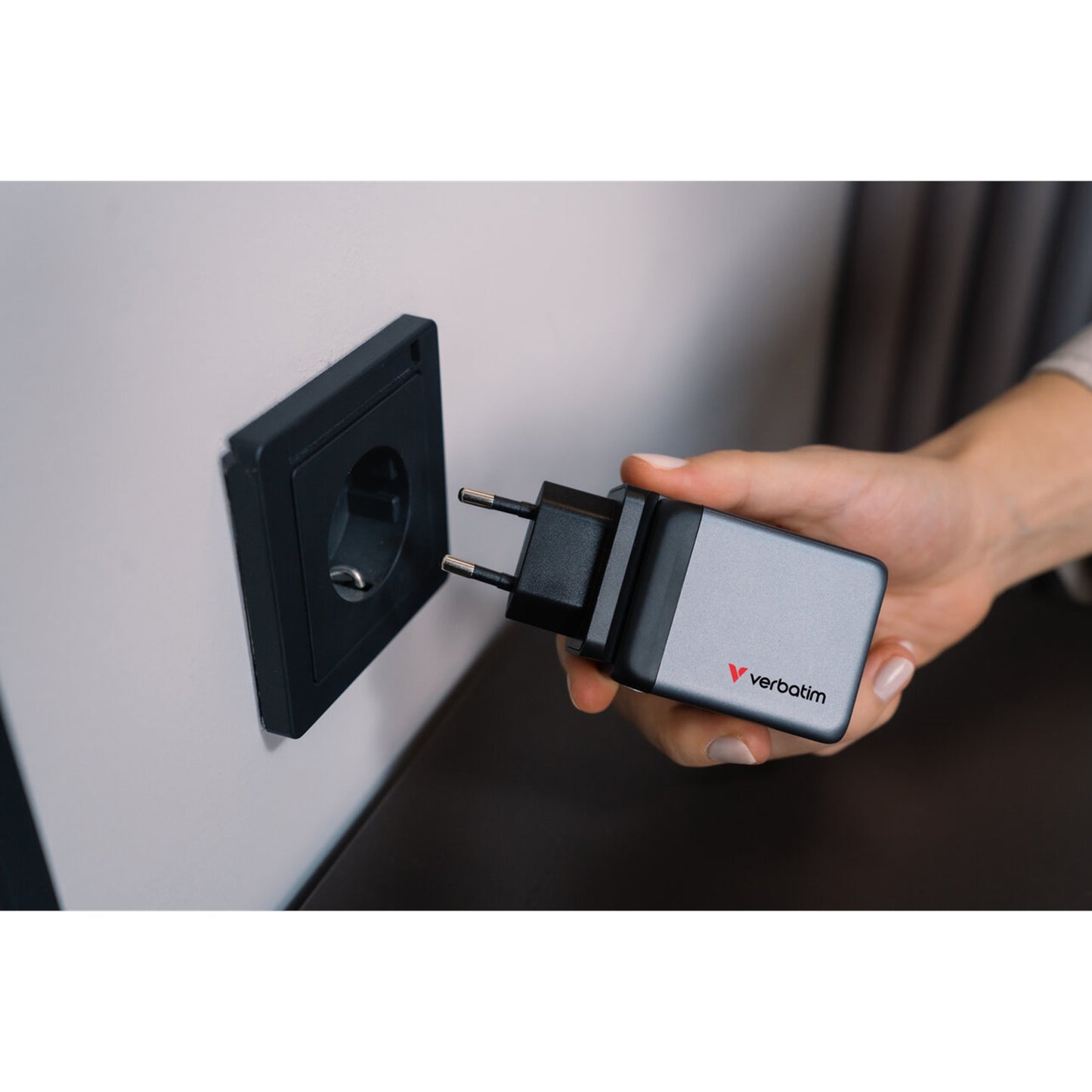 Verbatim GNC-65 GaN Charger 65W with 2x USB-C PD 65W/ 1x USB-A QC 3.0 (EU/UK/US)