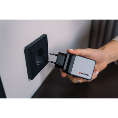Verbatim GNC-65 GaN Charger 65W with 2x USB-C PD 65W/ 1x USB-A QC 3.0 (EU/UK/US)