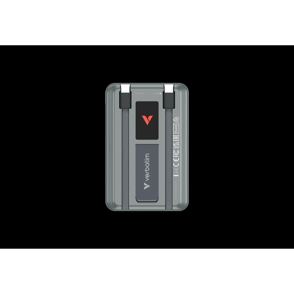 Verbatim (32272) Charge'n'Go 2C & Display MagSafe Power Bank 10000 mAh Grey
