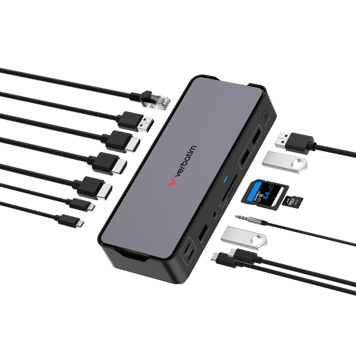 Verbatim (32171) USB-C Pro Docking Station 15 Port CDS-15