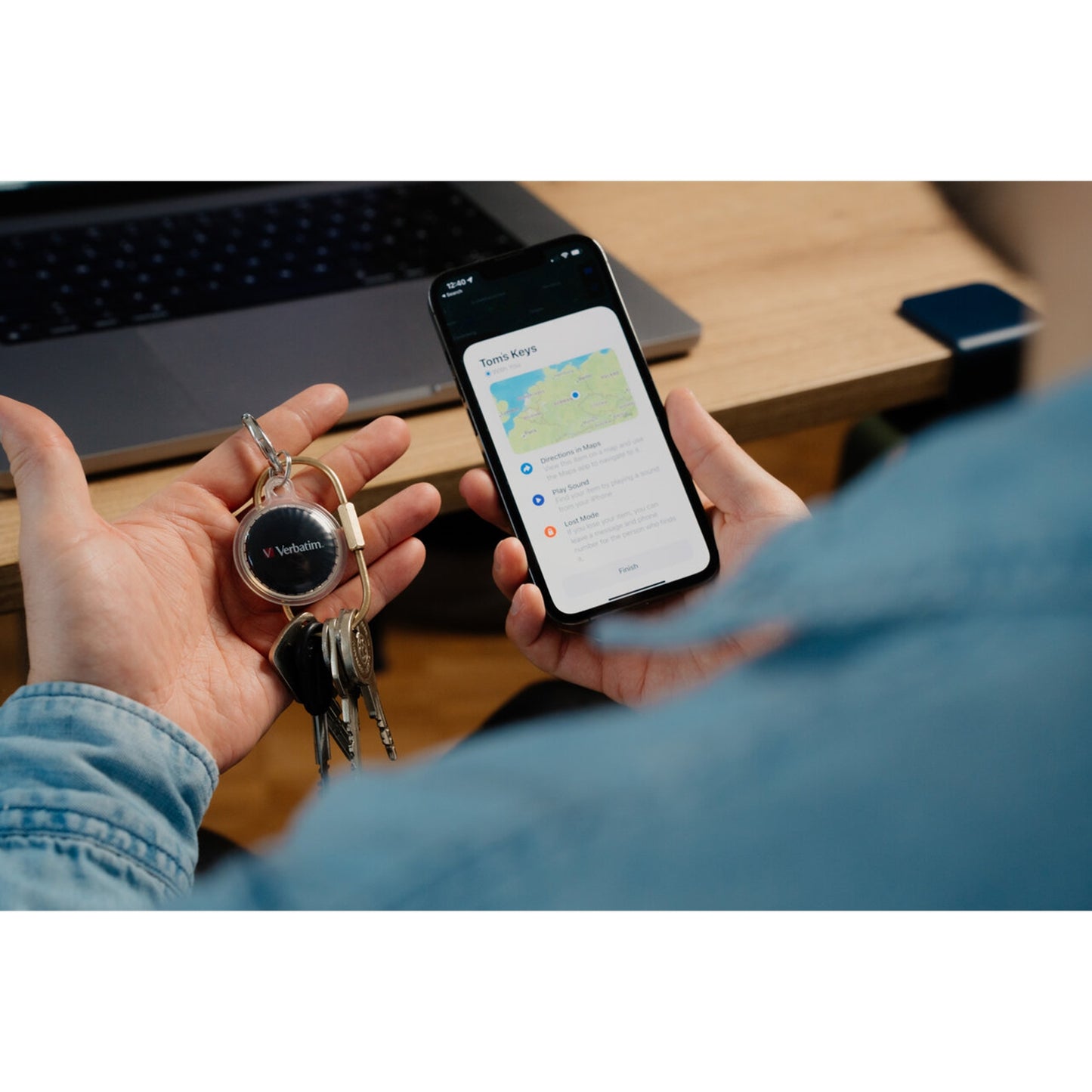Verbatim MYFC-02BW My Finder Coin Bluetooth Item Finder 2 pack Black / White
