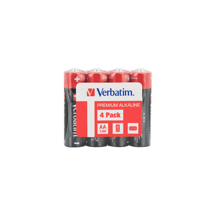 Verbatim (49501) AA Battery Alkaline 4 Pack Shrink Wrap