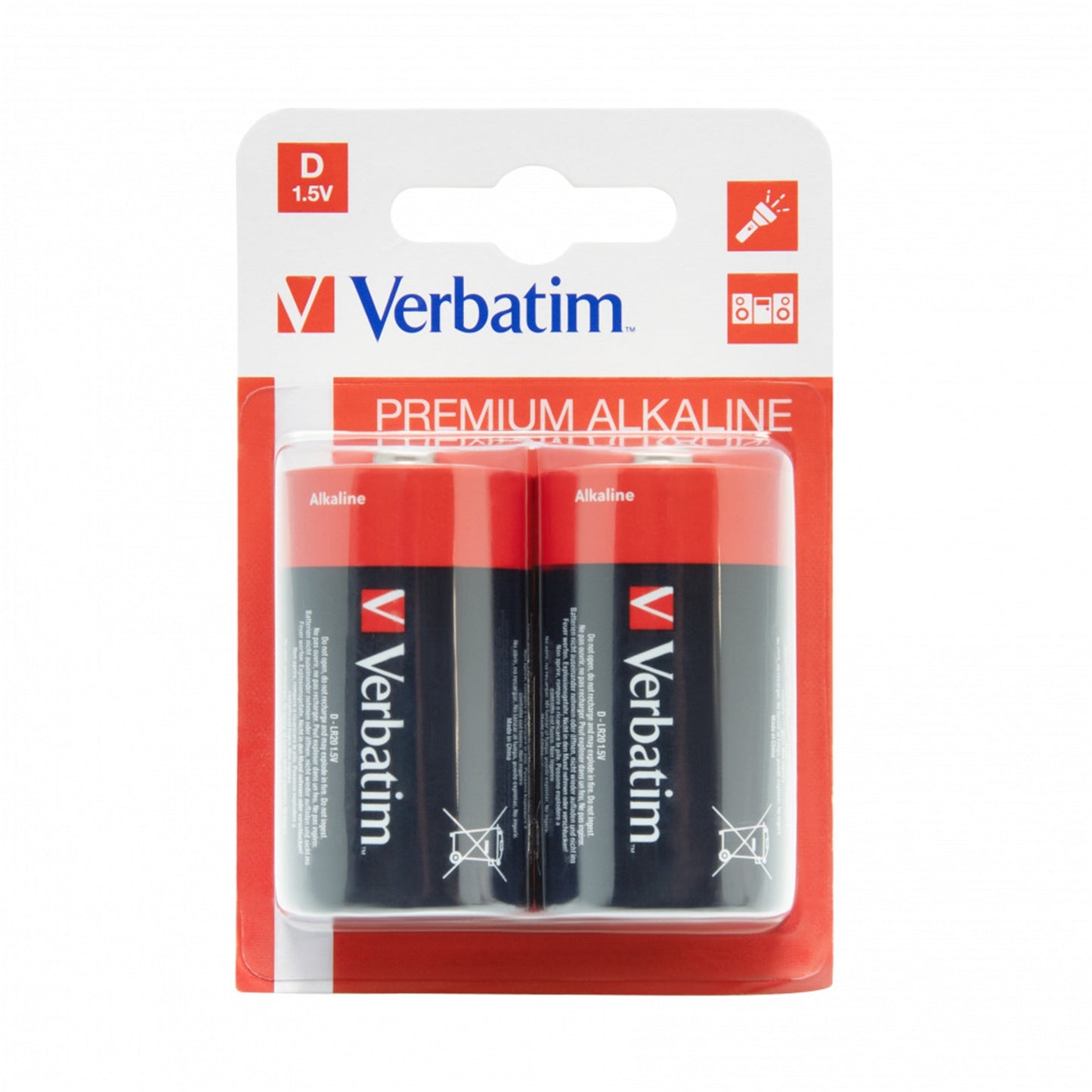 Verbatim (49923) D Battery Alkaline 2 Pack