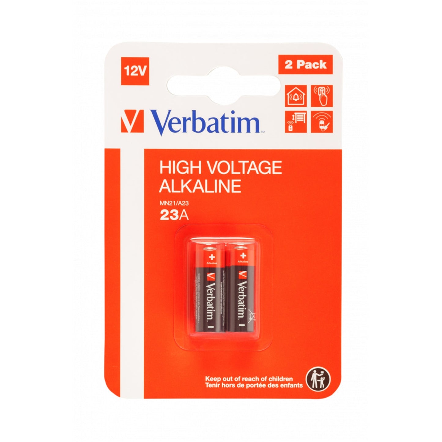 Verbatim (49940) 23A (MN21/A23) Battery Alkaline 12V 2 Pack