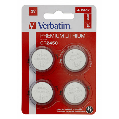 Verbatim (49535) CR2450 Battery Lithium 3V 4 Pack