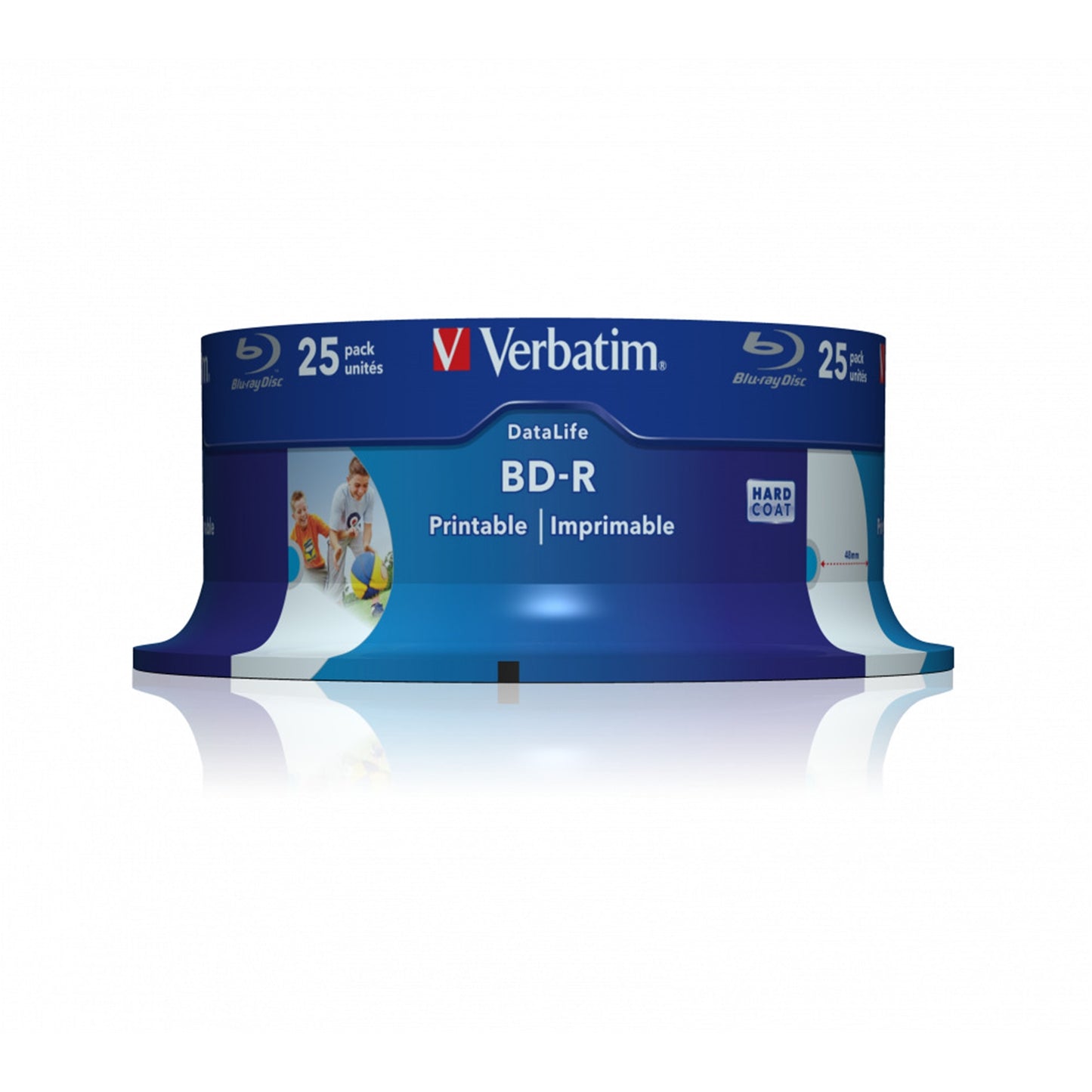 Verbatim (43811) BD-R SL Datalife 25GB 6X 25 Pack Spindle Wide Printable NO ID