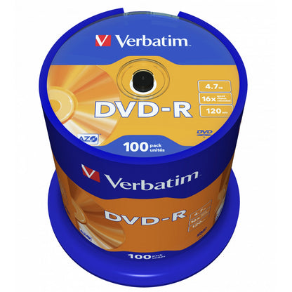 Verbatim (43549) DVD-R 16X 100 Pack Spindle 4.7GB Matt Silver