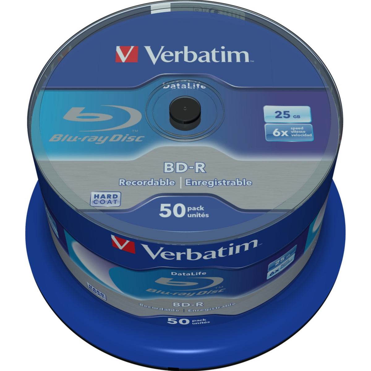 Verbatim (43838) BD-R SL Datalife 25GB 6X 50 Pack Spindle No ID