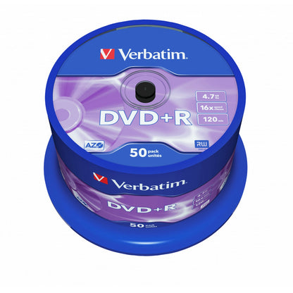 Verbatim (43550) DVD+R 16X 4.7GB 50 Pack Spindle Matt Silver