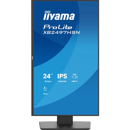 iiyama XB2497HSN-B1 24 Inch Computer Monitor, IPS LCD USB-C Dock Display